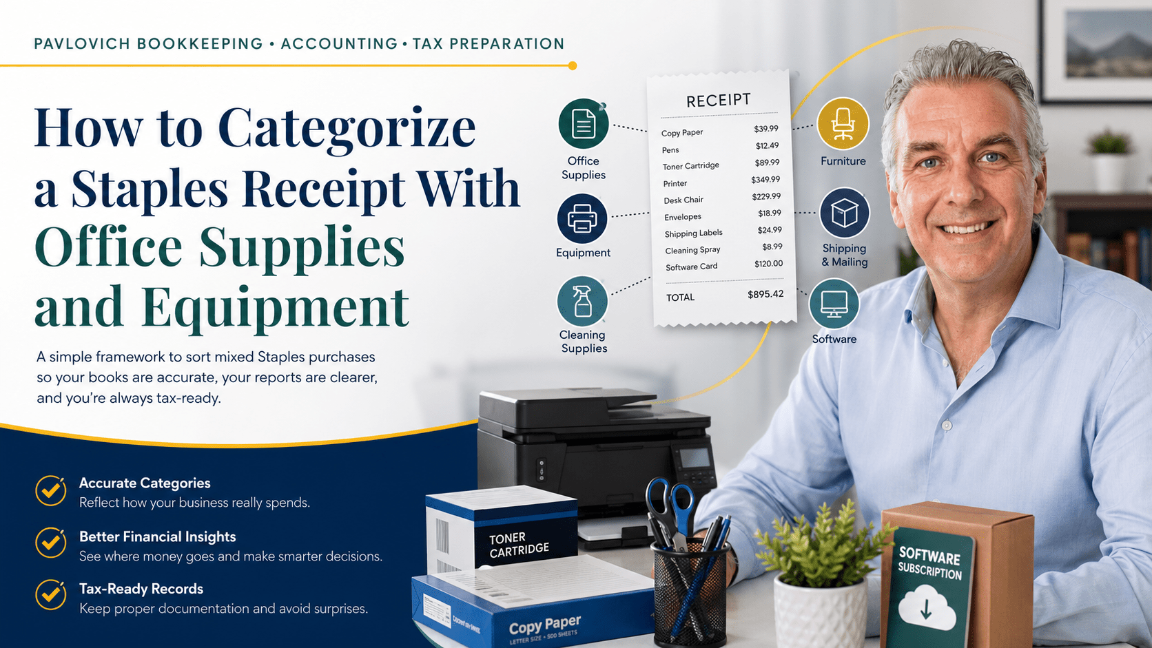 How to Categorize a Staples Receipt With Office Supplies and Equipment
